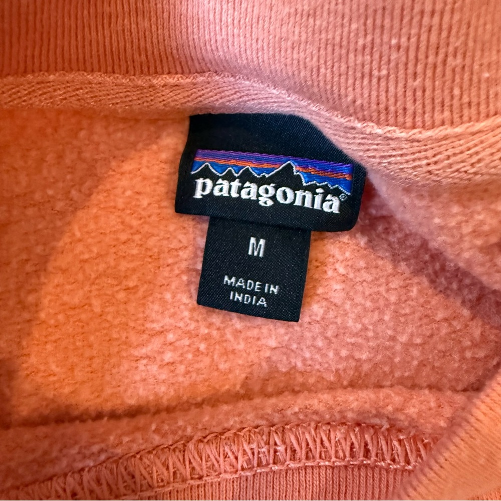 Patagonia Crewneck Sweatshirt Girls M Coral Orange Organic Cotton Pullover - Picture 5 of 11